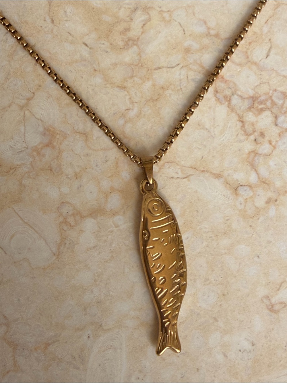 Gold Fish Pendant Necklace - Women Jewelry